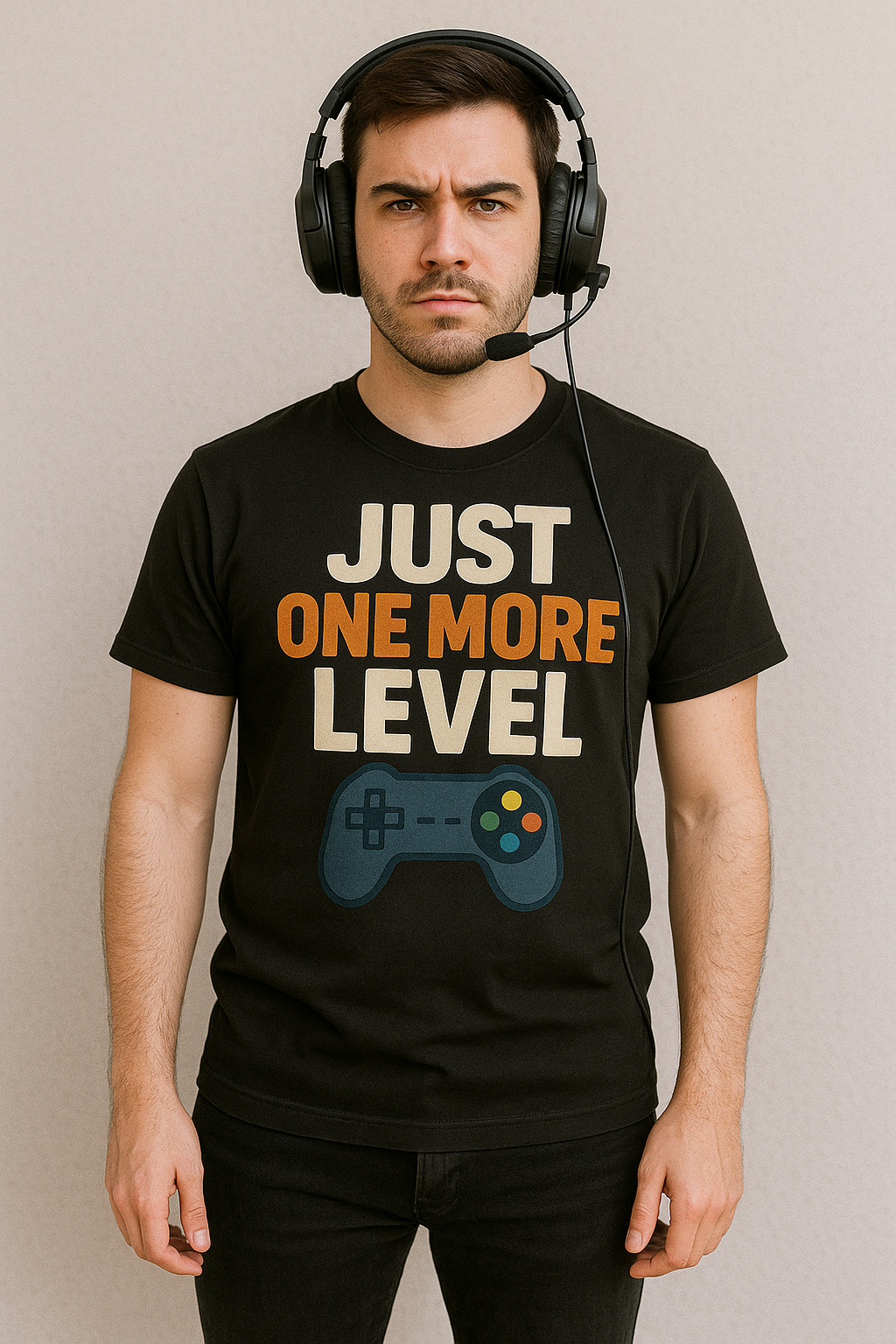unisex Gamer T-shirt one more level please.